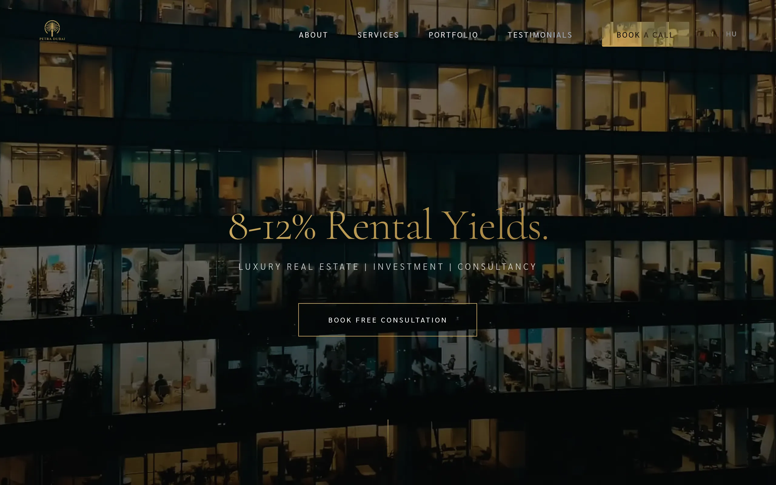 Petra Dubai - Luxury real estate website screenshot